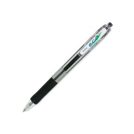 ZEBRA PEN Zebra Jimnie Clip ECO Ballpoint Retractable Pen, 1.0mm, Smoke Barrel, Black Ink, Dozen 22510